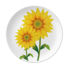 向日葵植物树叶花卉 陶瓷餐盘子8寸月光盘餐具家居礼物