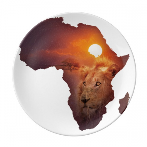 非洲洲名非洲地图 陶瓷餐盘子8寸月光盘餐具家居礼物