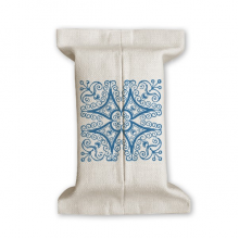 talavera decorative pattern blue ilustration tissue paper cover cotton linen holder stocontainer 