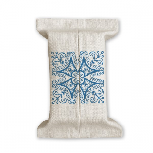 talavera decorative pattern blue ilustration tissue paper cover cotton linen holder stocontainer 