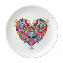 彩色桃心扑克牌几何插画 陶瓷餐盘子8寸月光盘餐具家居礼物