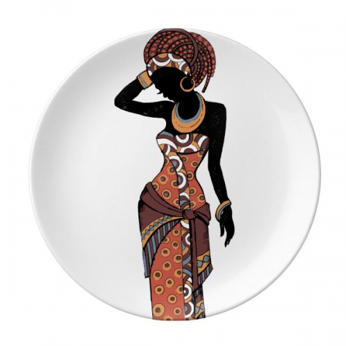 African Savanna Women LadyDresses Dessert Plate Decorative Porcelain 8 inch Dinner Home