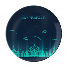 泰国曼谷艺术图案 陶瓷餐盘子8寸月光盘餐具家居礼物