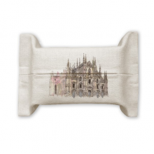 Milan Cathedral in Milan Italy  Tissue Paper Cover Holder Cotton Linen Bag