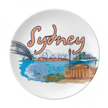 澳大利亚悉尼歌剧院图样 陶瓷餐盘子8寸月光盘餐具家居礼物
