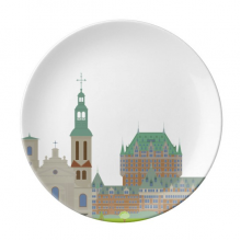 加拿大城市地标建筑卡通 陶瓷餐盘子8寸月光盘餐具家居礼物