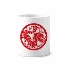 Paper-cut Dragon Animal China Zodiac Art Toothbrush Pen Holder Mug Cerac Stand Pencil Cup