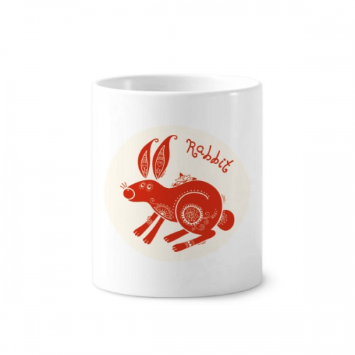 Year Of Rabbits Animal China Zodiac Red Toothbrush Pen Holder Mug Cerac Stand Pencil Cup