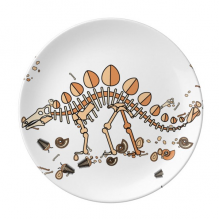 Dinosaur Grass Huge Stegosaurus Dessert Plate Decorative Porcelain 8 inch Dinner Home