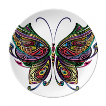 彩色花纹翅膀美丽蝴蝶插画 陶瓷餐盘子8寸月光盘餐具家居礼物