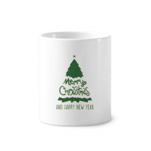 圣诞节圣诞树图案 陶瓷刷牙杯子笔筒白色马克杯礼物