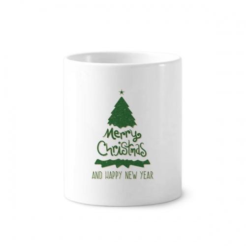 圣诞节圣诞树图案 陶瓷刷牙杯子笔筒白色马克杯礼物