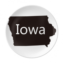 iowa ameusa map outline dessert plate decorative porcelain 8 inch dinner home