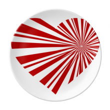 情人节红色心形放射图案 陶瓷餐盘子8寸月光盘餐具家居礼物