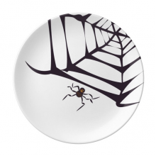 万圣节黑色蜘蛛网 陶瓷餐盘子8寸月光盘餐具家居礼物