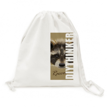 little mischievous brown raccoon animal diythinker canvas drawst backpack travel shopping bags