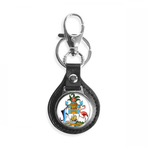 nassau bahamas national emblem key link chain  keyholder finder hook metal