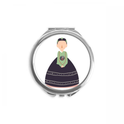 韩国妇女传统服饰习俗 圆形化妆小镜子迷你便携双面镜礼物