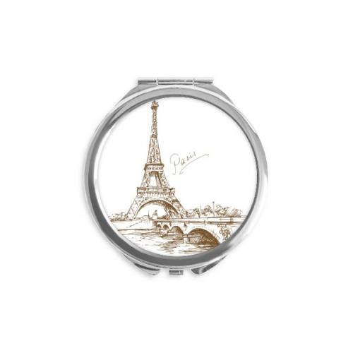 The Eiffel Tower Paris France Hand Compact Mirror Round Portable Pocket Glass