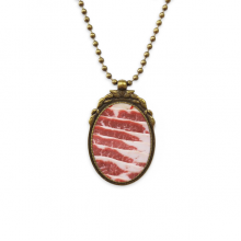 pork chops meat food texture antique necklvintage bead pendant keychain