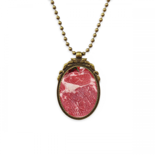 red steak raw meat food texture antique necklvintage bead pendant keychain