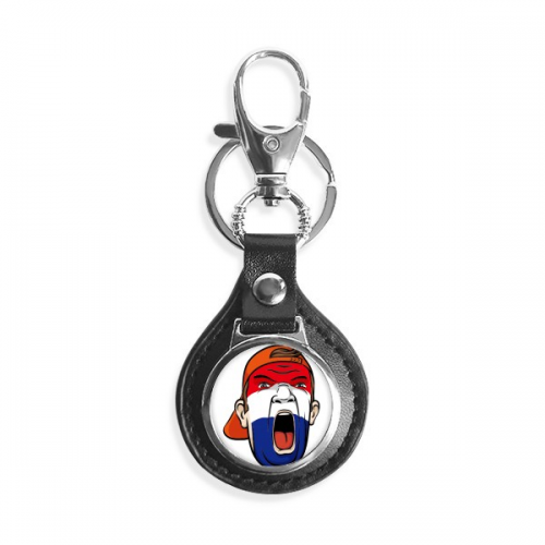 netherlands flag  makeup head screang cap key link chain  keyholder finder hook metal