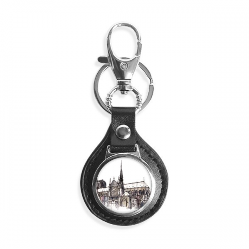 notre-dame de in paris france key link chain  keyholder finder hook metal