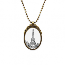 eiffel tower square france paris antique necklvintage bead pendant keychain
