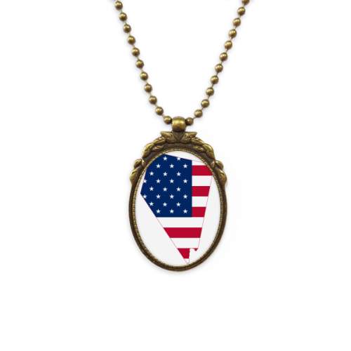 nevada amemap stars tripes flag shape antique necklvintage bead pendant keychain