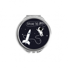 universe and alien sptravel hand compact mirror round portable pocket glass
