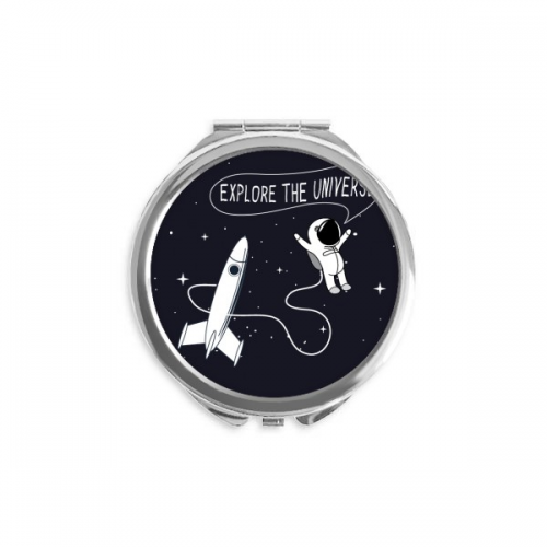 universe and alien sptravel hand compact mirror round portable pocket glass