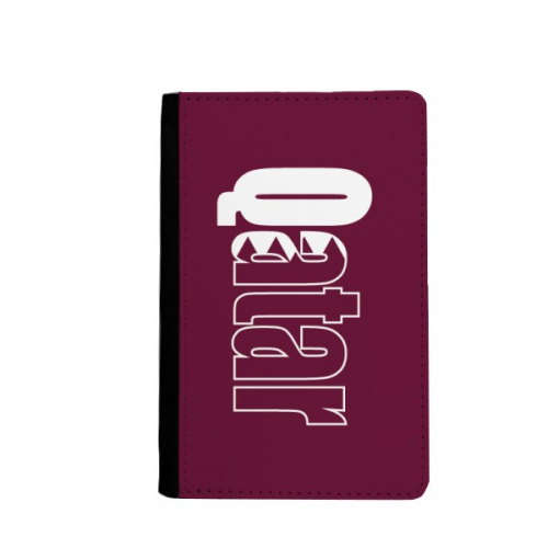 Qatar Country Flag Name Passport Holder Notecase Burse Wallet Cover Card Purse