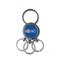 iceland country flag name stainless steel metal key chain  car keychain key clip 