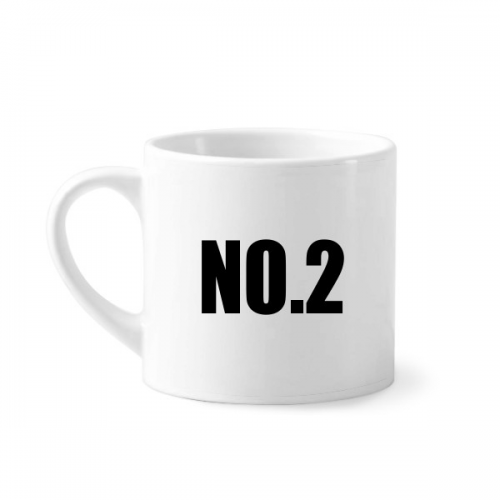 Lucky No.2 Number Name Mini Coffee Mug White Pottery Cerac Cup With Handle 6oz 
