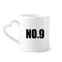 Lucky No.9 Number Name Coffee Mugs Pottery Cerac Cup With Heart Handle 12oz 