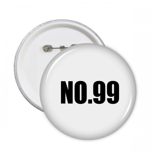 Lucky No.99 Number Name Round Pins Badge Button Clothing Decoration 5pcs 