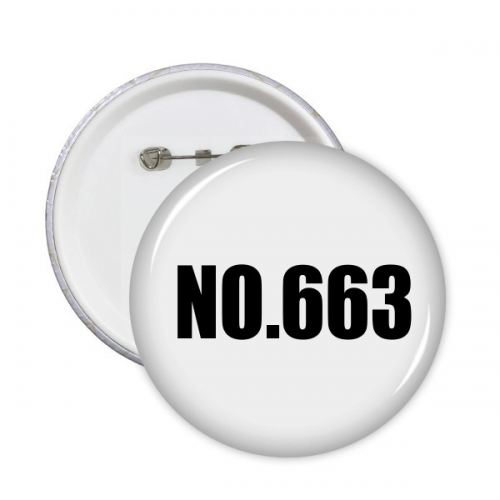 Lucky No.663 Number Name Round Pins Badge Button Clothing Decoration 5pcs 