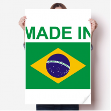 巴西国旗国家制造 海报贴纸80x55cm墙贴纸卧室家居装饰