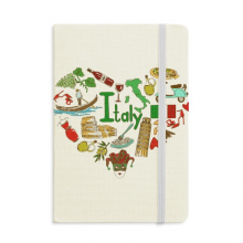 Italy Love Heart Landscap National Flag Notebook Official Fabric Hard Cover Classic Journal Diary