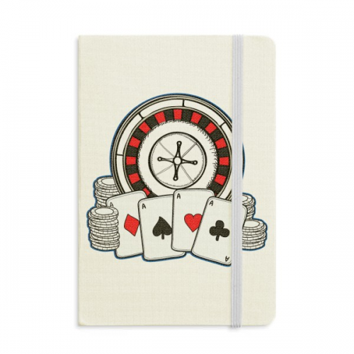 Poker Chips Turntable Illustration Notebook Official Fabric Hard Cover Classic Journal Diary