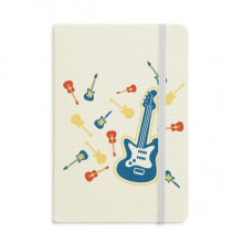 Yellow Guitar Music Pattern Illustrate Notebook Official Fabric Hard Cover Classic Journal Diary