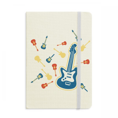 Yellow Guitar Music Pattern Illustrate Notebook Official Fabric Hard Cover Classic Journal Diary
