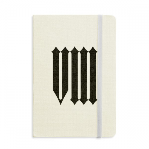 roman numerals eight in black  notebook official fabric hard cover classic journal diary