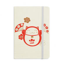 Lucky Fortune Cat Flower Fan Japan Notebook Official Fabric Hard Cover Classic Journal Diary