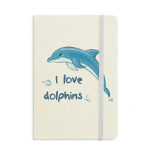 I Love Dolphins Illustrate Notebook Official Fabric Hard Cover Classic Journal Diary