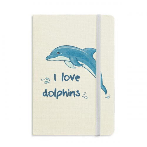I Love Dolphins Illustrate Notebook Official Fabric Hard Cover Classic Journal Diary