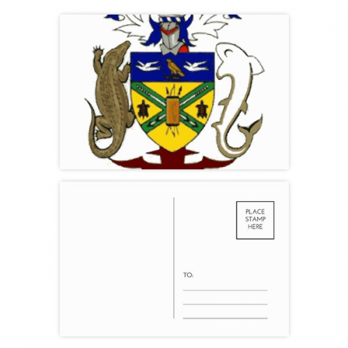 mon Islands National Emblem Postcard Set Birthday Mailing Thanks Greeting Card