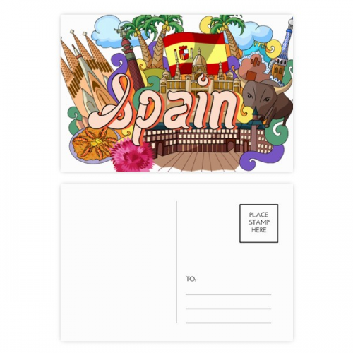 Prado Seafood Spain Graffiti Postcard Set Birthday Mailing Thanks Greeting Card