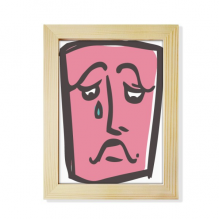 Sad  Face Sketch Happy Desktop Adorn Photo Frame Display Art Painting Wooden