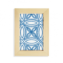 Blue Talavera Ilustration Decorative Pattern Desktop Display Photo Frame Picture Art Painting 5x7 inch